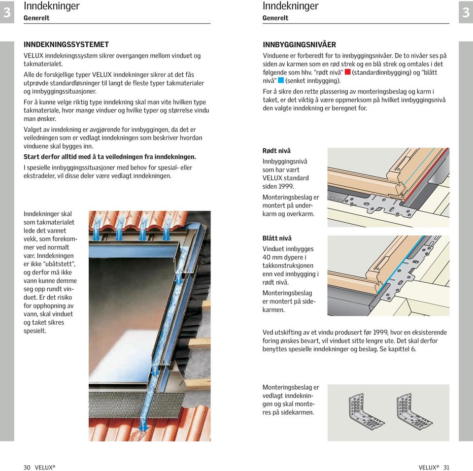 For å kunne velge riktig type inndekning skal man vite hvilken type takmateriale, hvor mange vinduer og hvilke typer og størrelse vindu man ønsker.