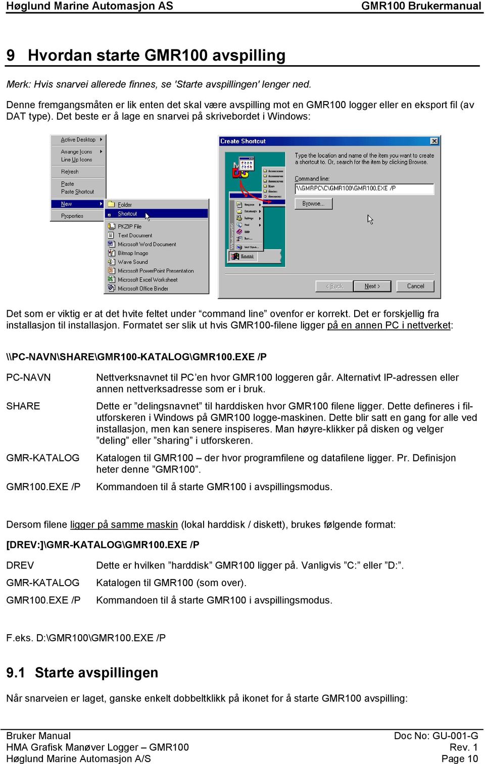 Det beste er å lage en snarvei på skrivebordet i Windows: Det som er viktig er at det hvite feltet under command line ovenfor er korrekt. Det er forskjellig fra installasjon til installasjon.