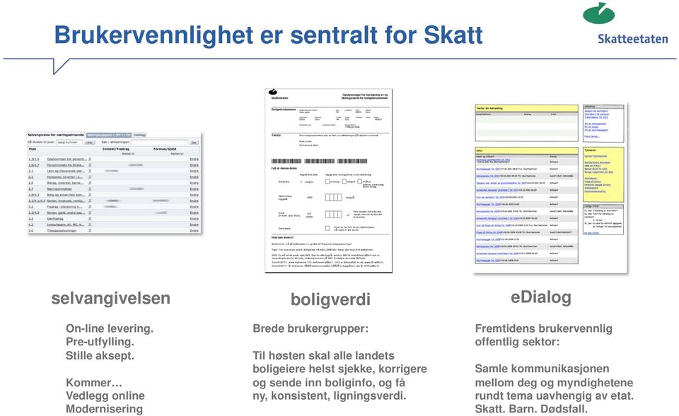 helst sjekke, korrigere og sende inn boliginfo, og få ny, konsistent, ligningsverdi.