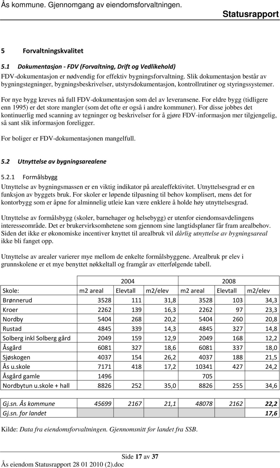 For eldre bygg (tidligere enn 1995) er det store mangler (som det ofte er også i andre kommuner).