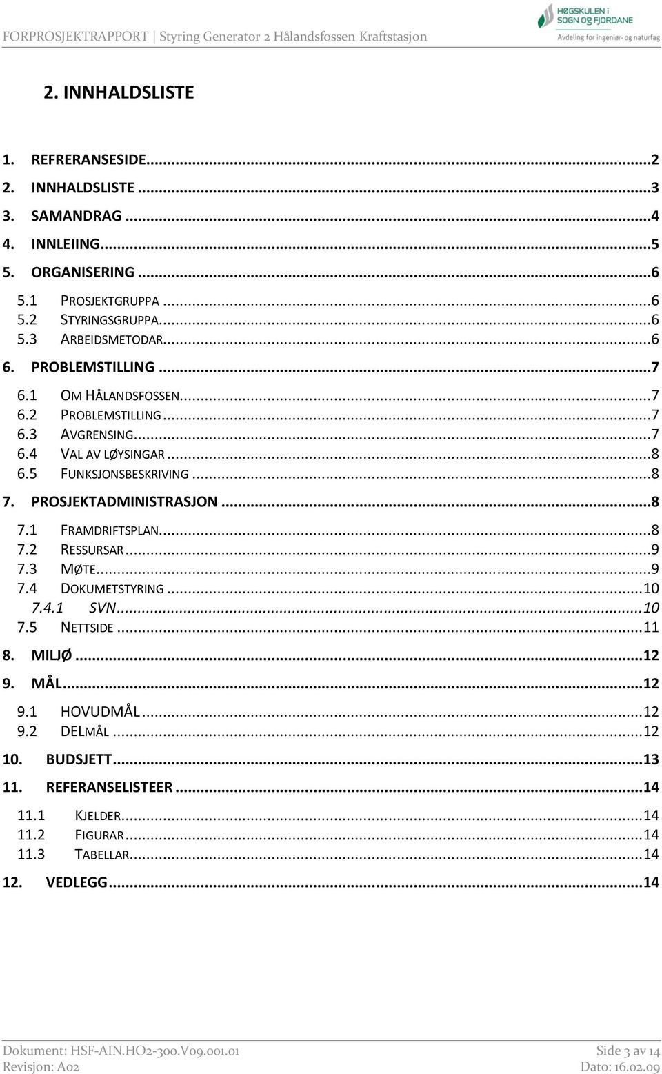 ..8 7.1 FRAMDRIFTSPLAN...8 7.2 RESSURSAR...9 7.3 MØTE...9 7.4 DOKUMETSTYRING... 10 7.4.1 SVN... 10 7.5 NETTSIDE... 11 8. MILJØ... 12 9. MÅL... 12 9.1 HOVUDMÅL... 12 9.2 DELMÅL.