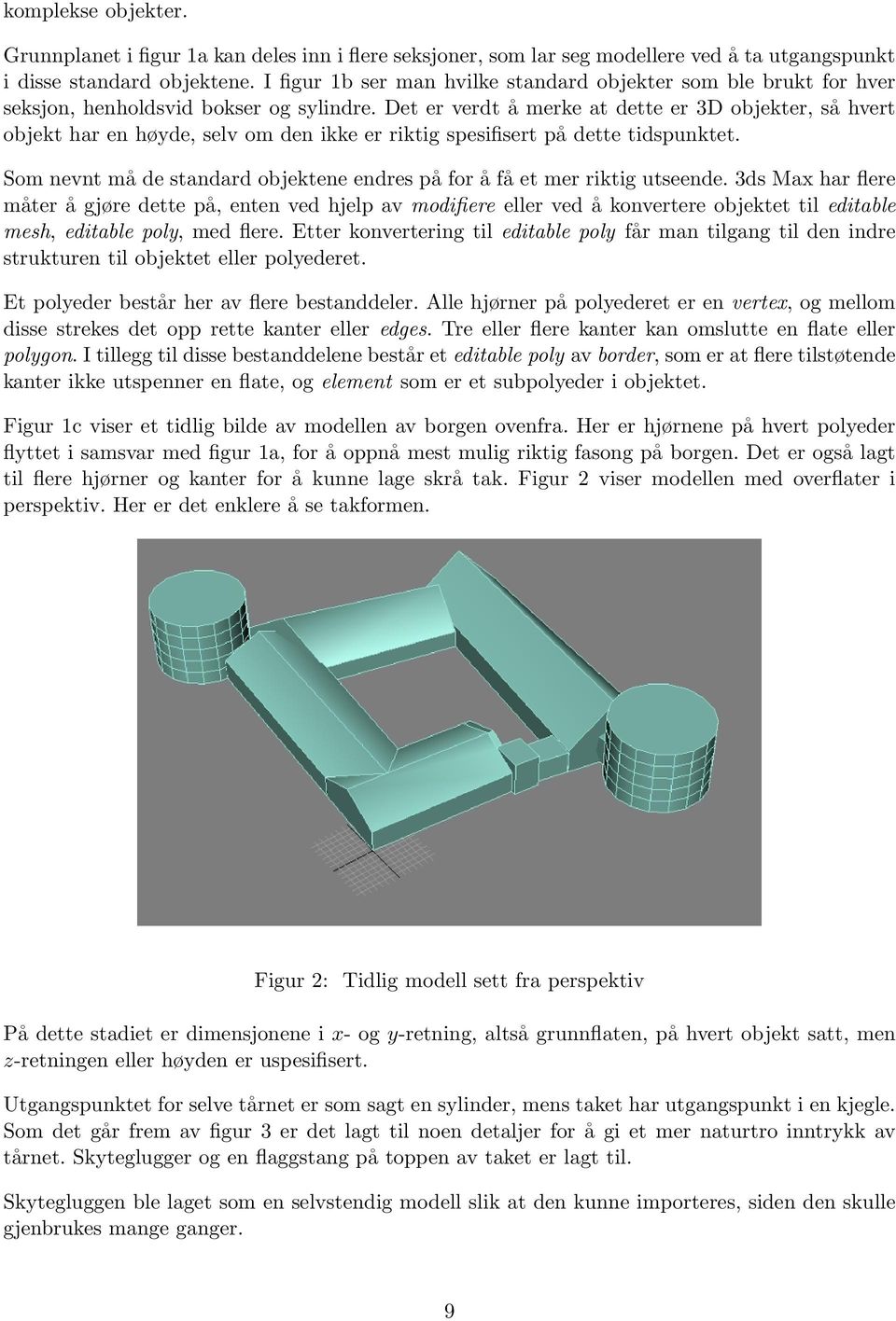 Det er verdt å merke at dette er 3D objekter, så hvert objekt har en høyde, selv om den ikke er riktig spesifisert på dette tidspunktet.