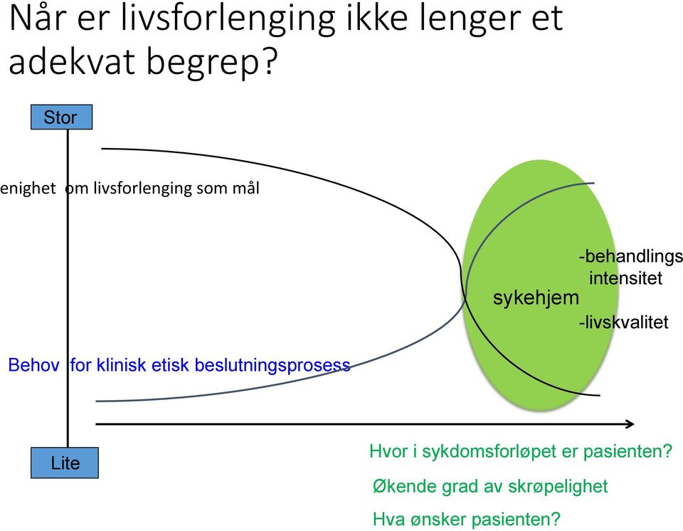 beslutningsprosess sykehjem -behandlings intensitet -livskvalitet