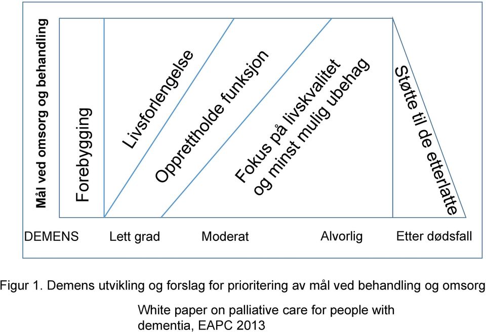 Demens utvikling og forslag for prioritering av mål ved