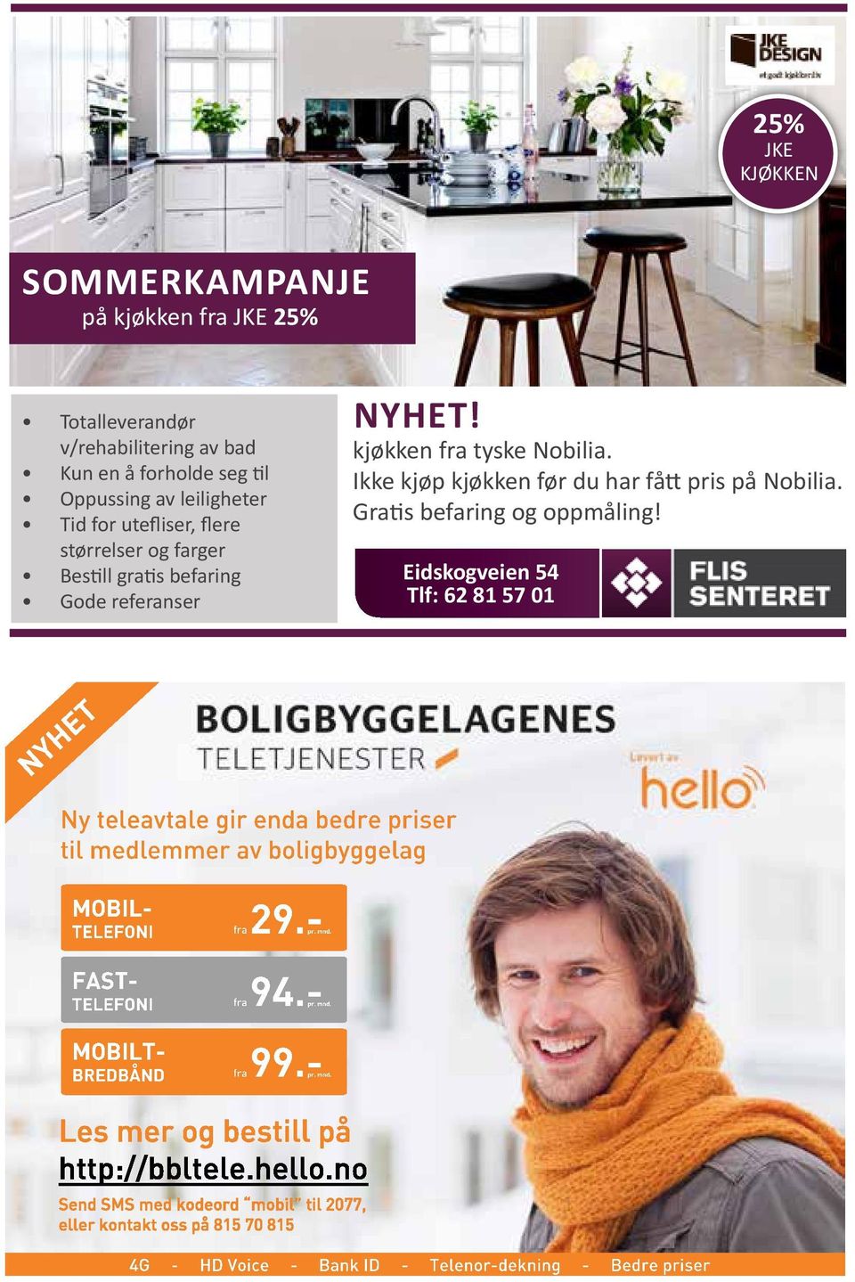 Ikke kjøp kjøkken før du har fått pris på Nobilia. Gratis befaring og oppmåling!