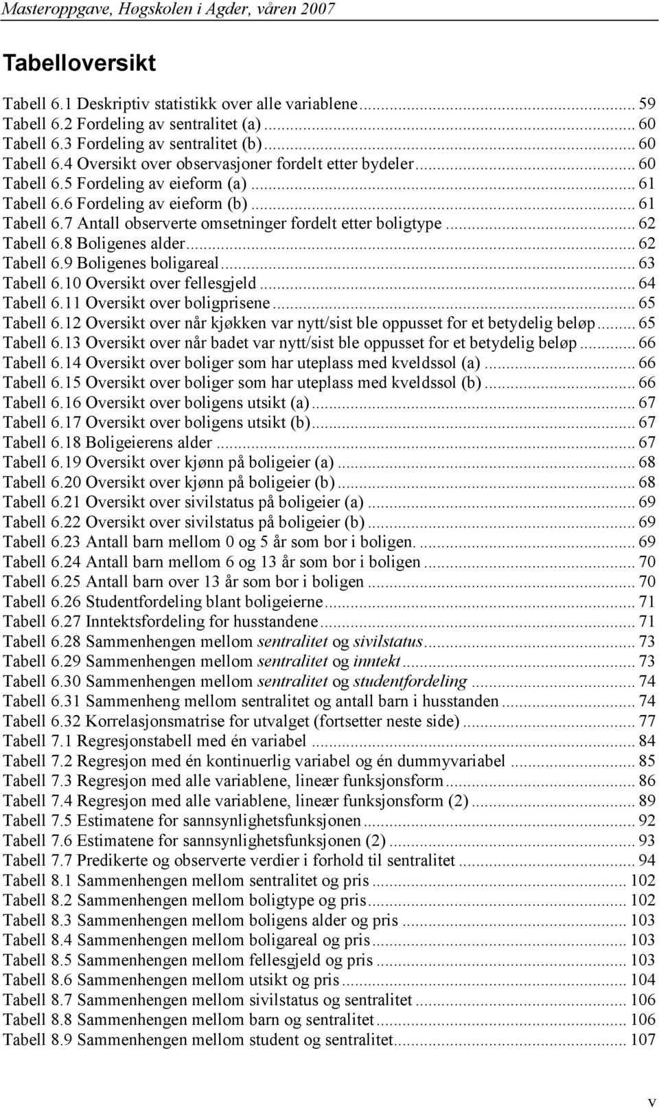 .. 63 Tabell 6.0 Oversikt over fellesgjeld... 64 Tabell 6. Oversikt over boligprisene... 65 Tabell 6. Oversikt over når kjøkken var nytt/sist ble oppusset for et betydelig beløp... 65 Tabell 6.3 Oversikt over når badet var nytt/sist ble oppusset for et betydelig beløp.