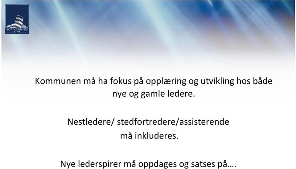 Nestledere/ stedfortredere/assisterende må