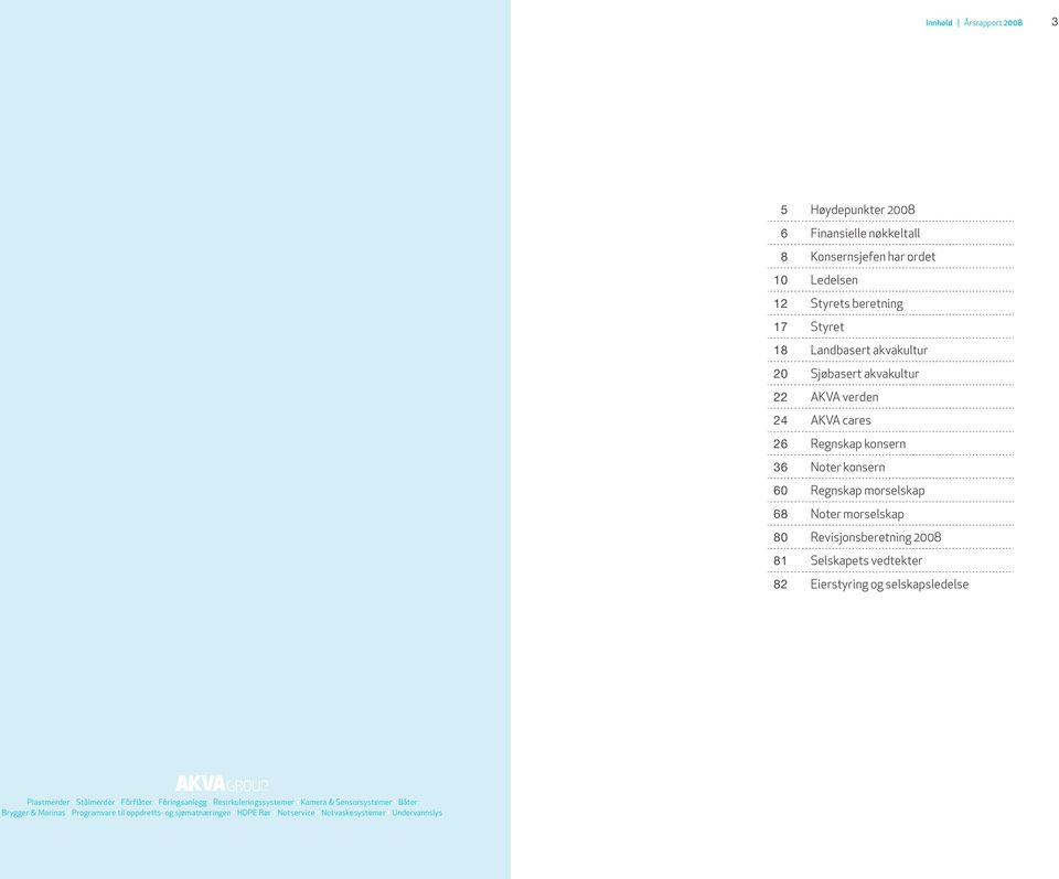 morselskap 80 Revisjonsberetning 2008 81 Selskapets vedtekter 82 Eierstyring og selskapsledelse Plastmerder Stålmerder Fôrflåter Fôringsanlegg