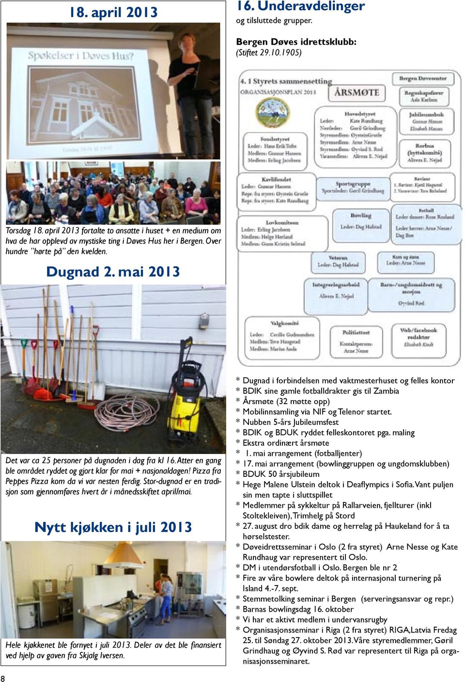 mai 2013 Det var ca 25 personer på dugnaden i dag fra kl 16. Atter en gang ble området ryddet og gjort klar for mai + nasjonaldagen! Pizza fra Peppes Pizza kom da vi var nesten ferdig.