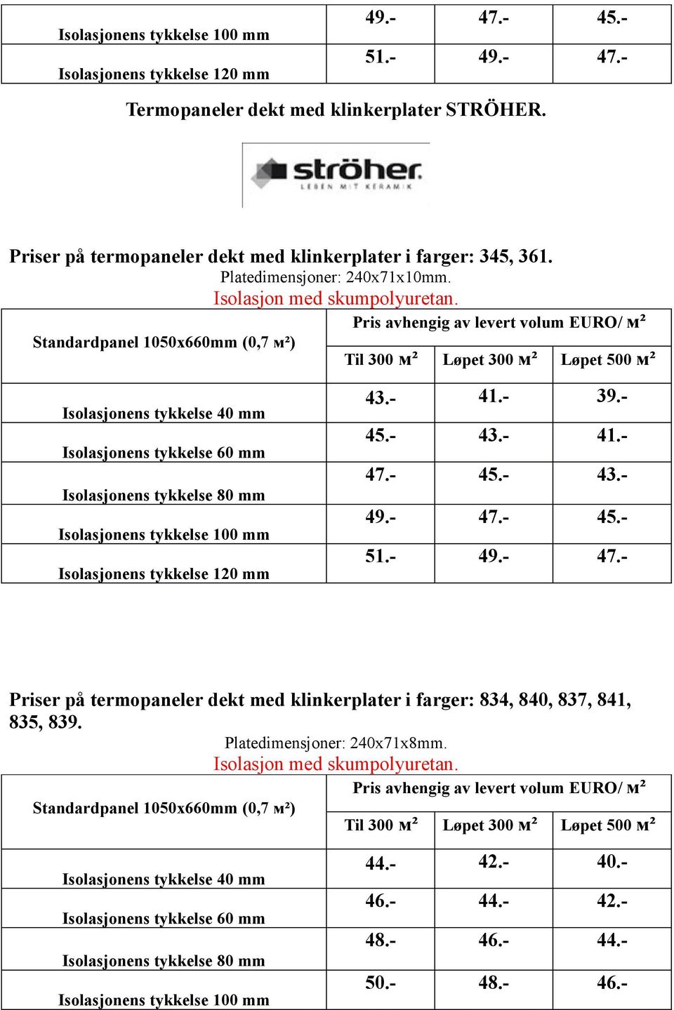 Platedimensjoner: 240x71x10mm. 43.- 41.- 39.