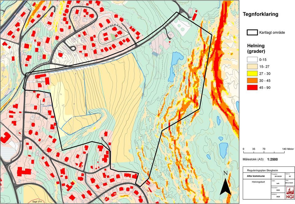 Reguleringsplan Skogheim Alta kommune Helningskart Prosjektnr.