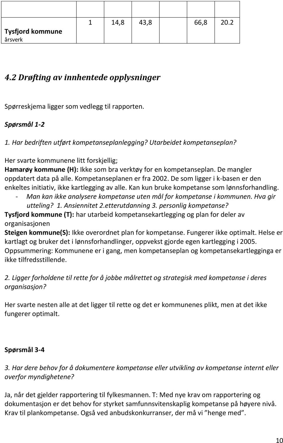 De som ligger i k-basen er den enkeltes initiativ, ikke kartlegging av alle. Kan kun bruke kompetanse som lønnsforhandling. - Man kan ikke analysere kompetanse uten mål for kompetanse i kommunen.