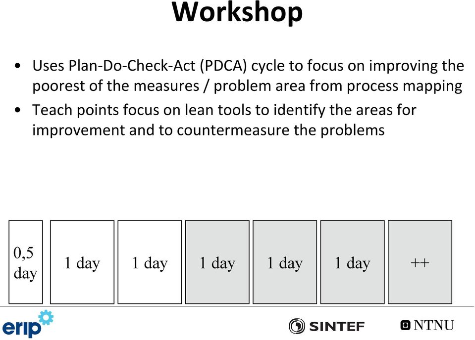 points focus on lean tools to identify the areas for improvement and