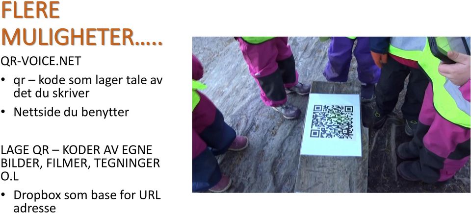 Nettside du benytter LAGE QR KODER AV EGNE