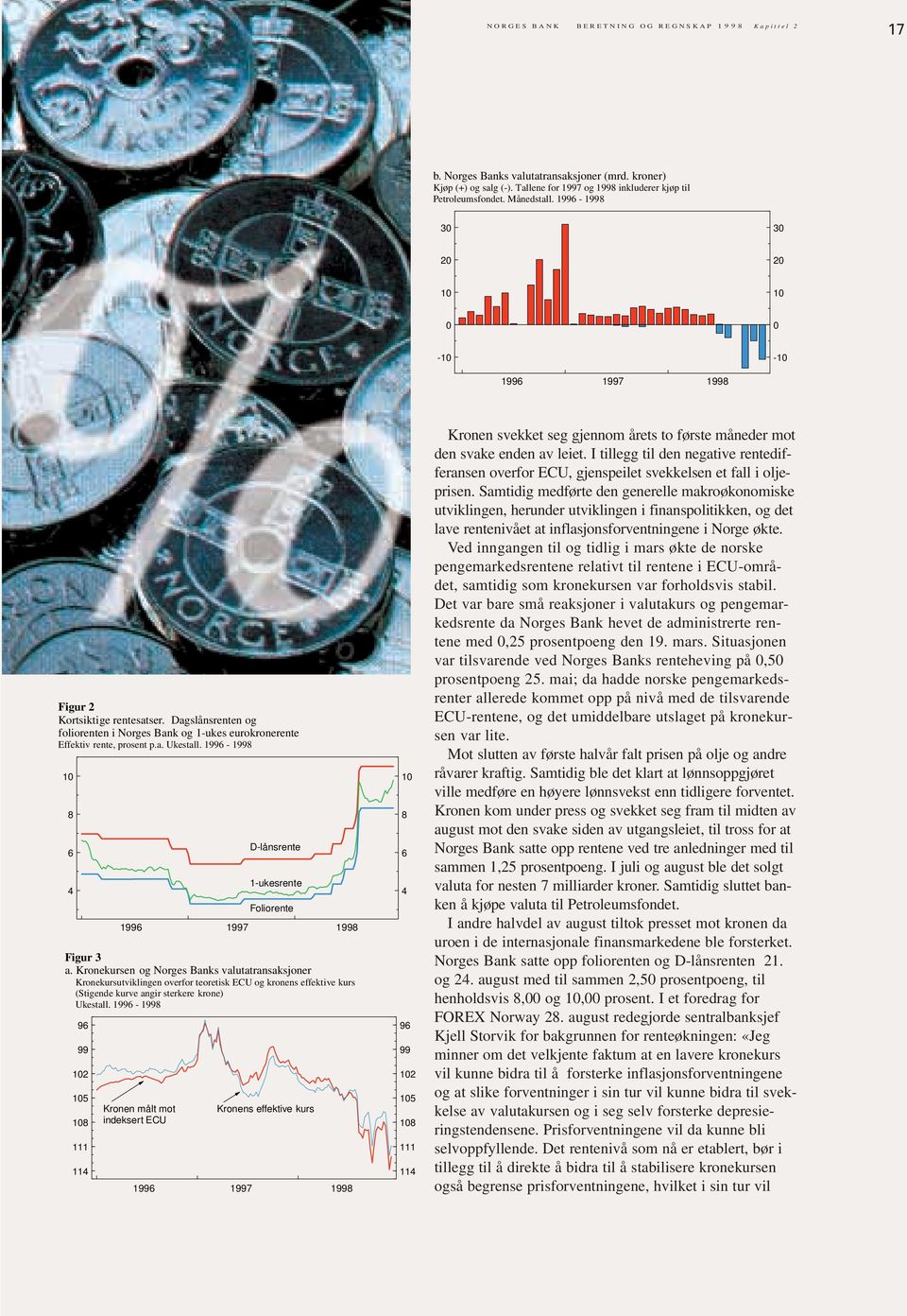 1996-1998 10 8 6 4 96 99 102 105 108 111 114 D-lånsrente 1-ukesrente Foliorente 1996 1997 1998 Figur 3 a.