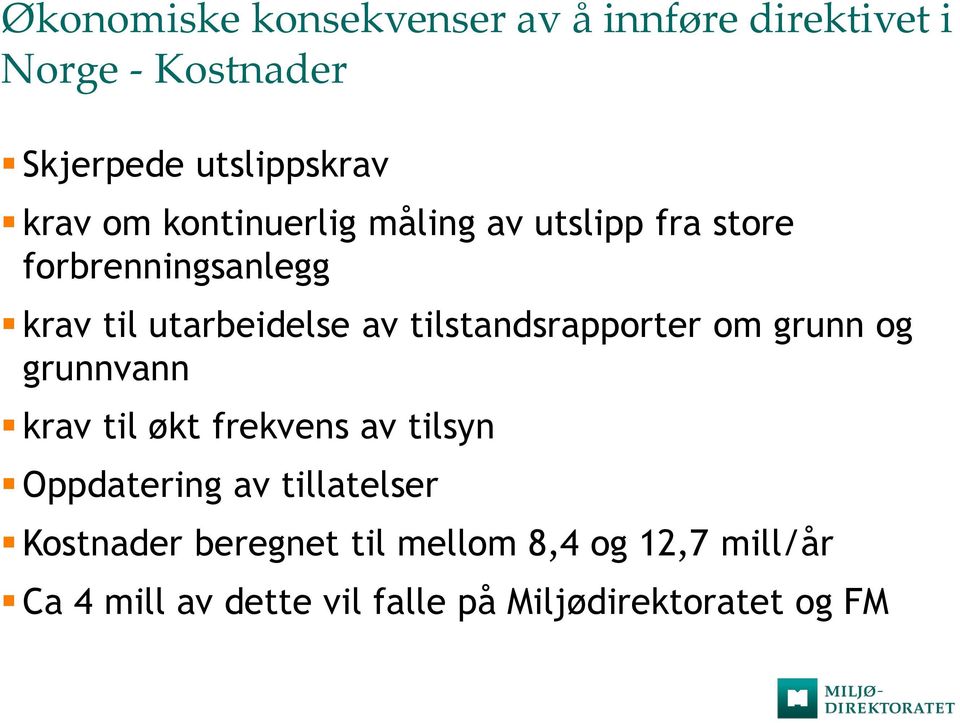 tilstandsrapporter om grunn og grunnvann krav til økt frekvens av tilsyn Oppdatering av