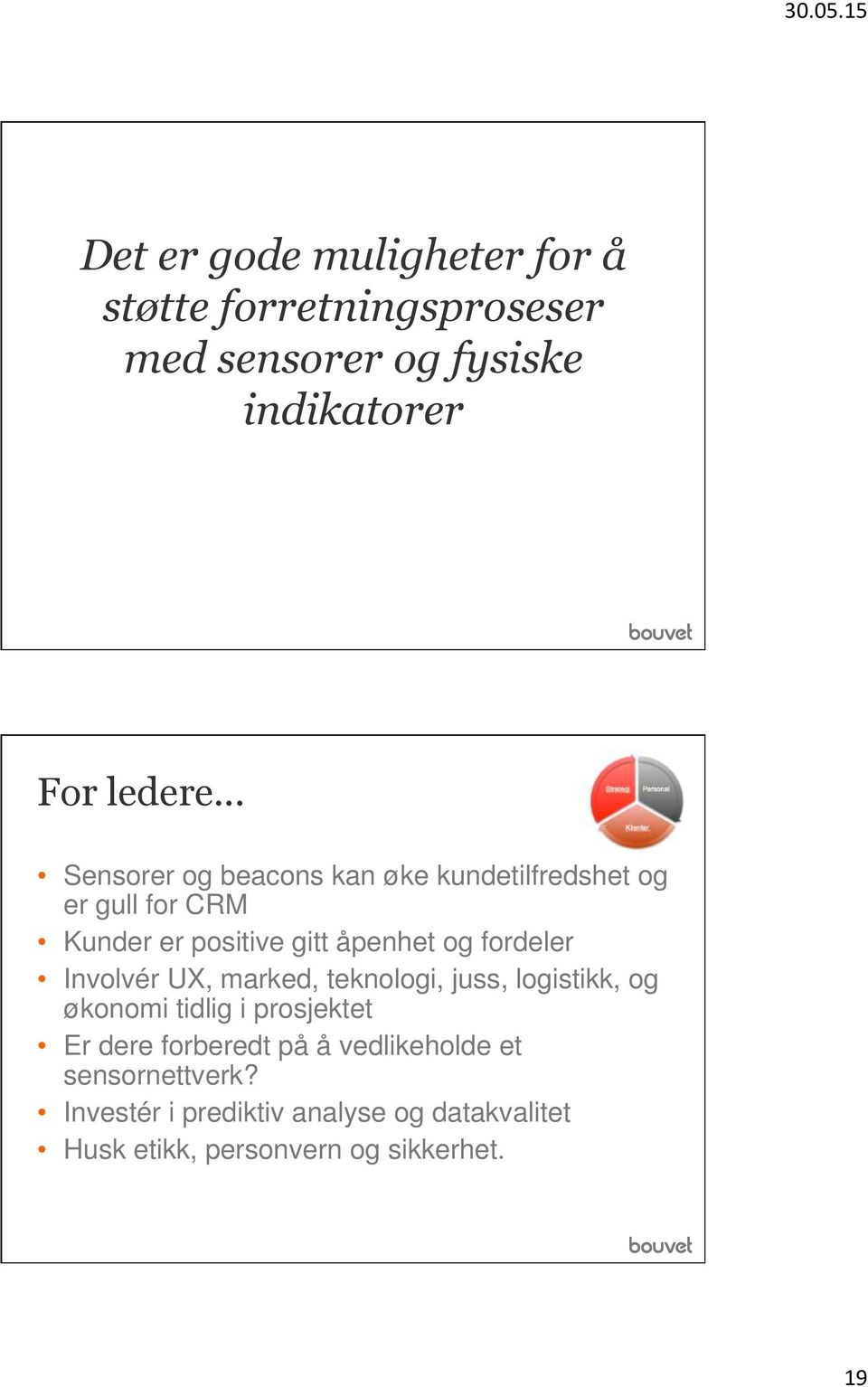 fordeler Involvér UX, marked, teknologi, juss, logistikk, og økonomi tidlig i prosjektet Er dere forberedt