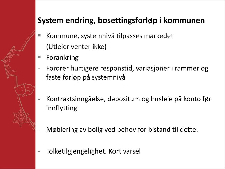 faste forløp på systemnivå - Kontraktsinngåelse, depositum og husleie på konto før