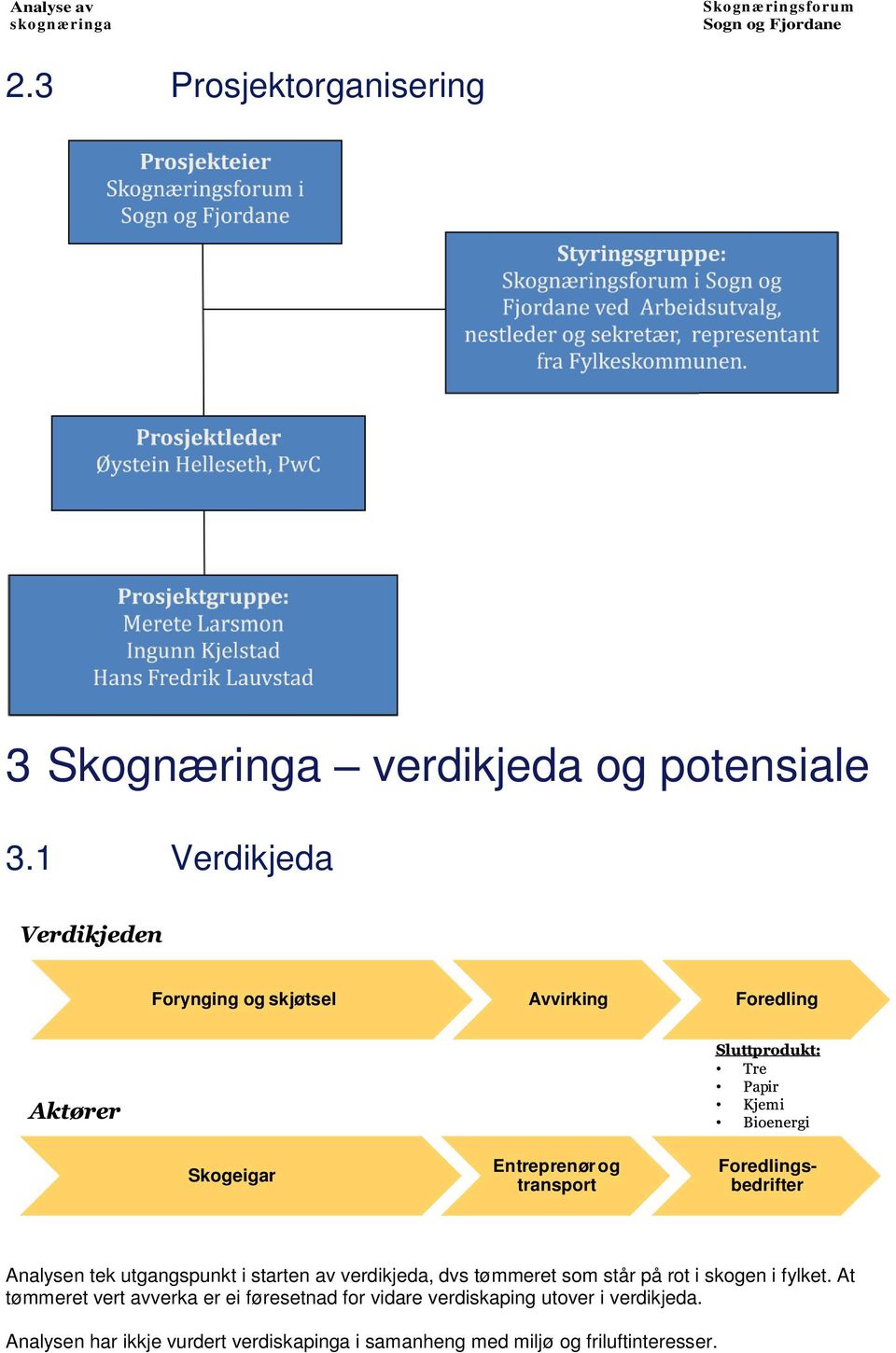 Analysen tek utgangspunkt i starten av verdikjeda, dvs tømmeret som står på rot i skogen i fylket.