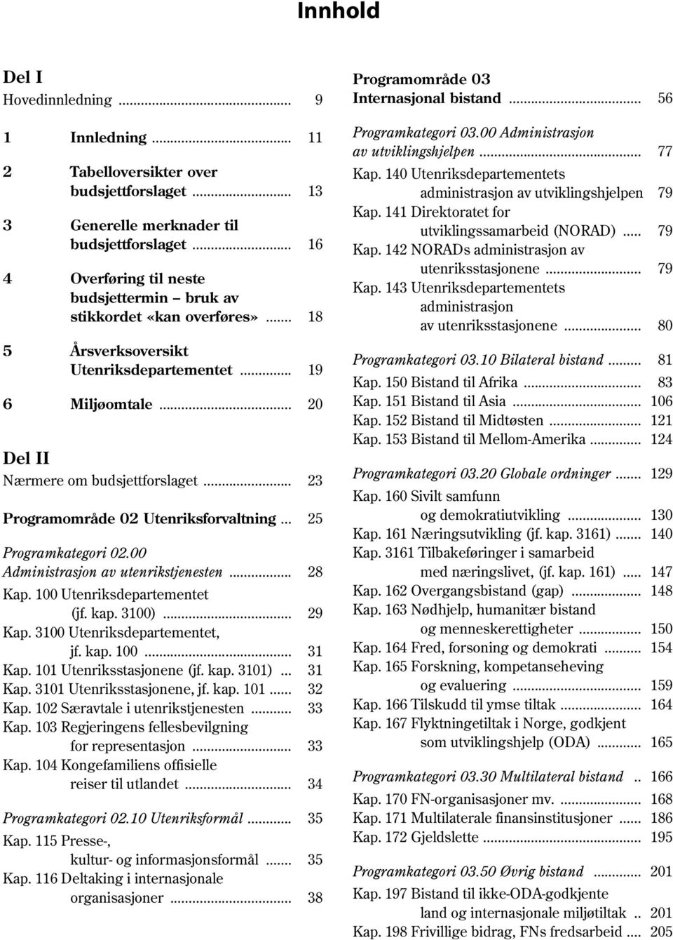.. 23 Programområde 02 Utenriksforvaltning... 25 Programkategori 02.00 Administrasjon av utenrikstjenesten... 28 Kap. 100 (jf. kap. 3100)... 29 Kap. 3100, jf. kap. 100... 31 Kap.