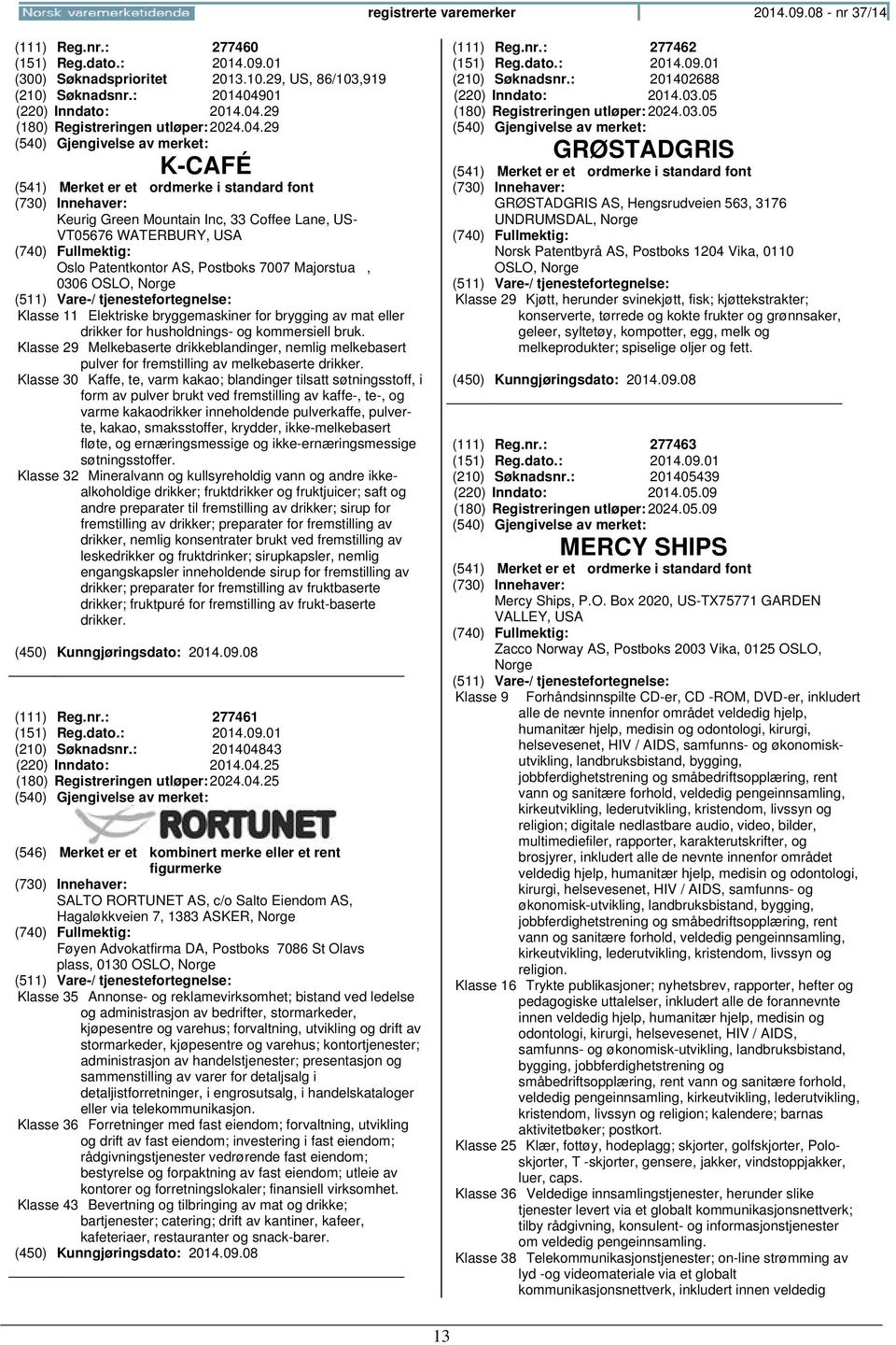 eller drikker for husholdnings- og kommersiell bruk. Klasse 29 Melkebaserte drikkeblandinger, nemlig melkebasert pulver for fremstilling av melkebaserte drikker.