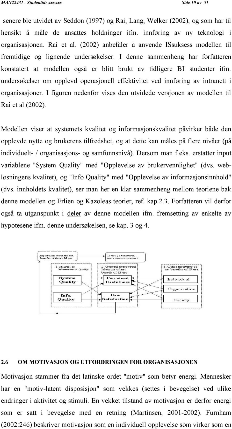 I denne sammenheng har forfatteren konstatert at modellen også er blitt brukt av tidligere BI studenter ifm.