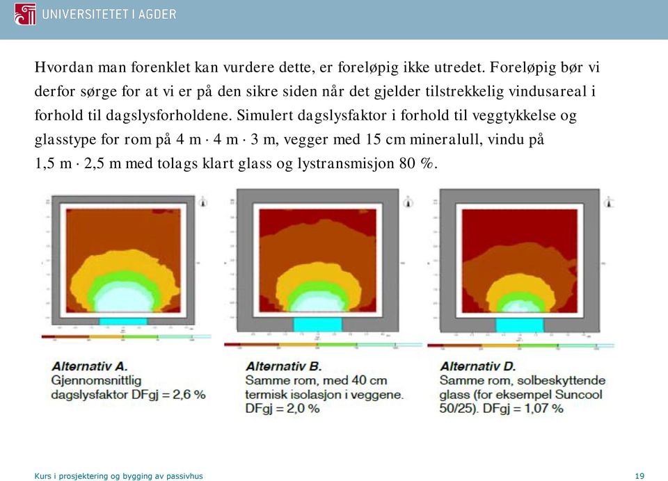 forhold til dagslysforholdene.