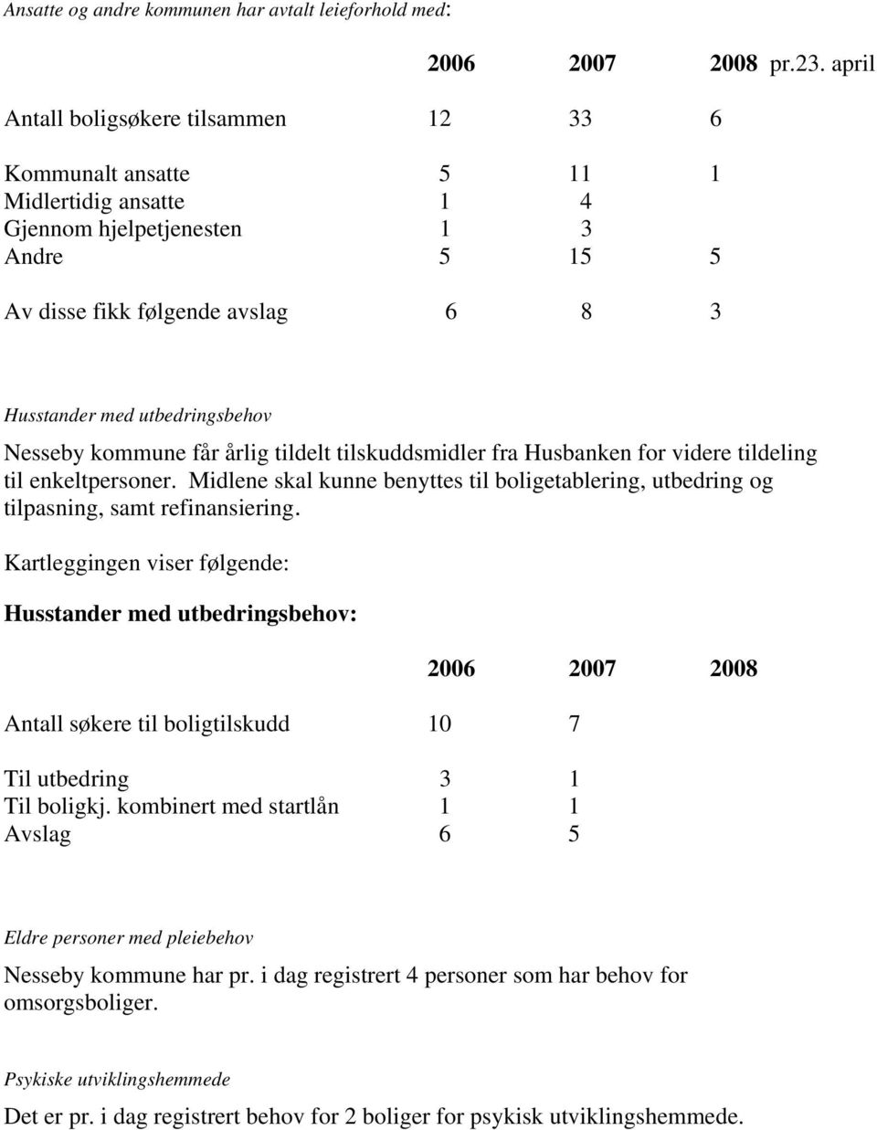 Nesseby kommune får årlig tildelt tilskuddsmidler fra Husbanken for videre tildeling til enkeltpersoner. Midlene skal kunne benyttes til boligetablering, utbedring og tilpasning, samt refinansiering.