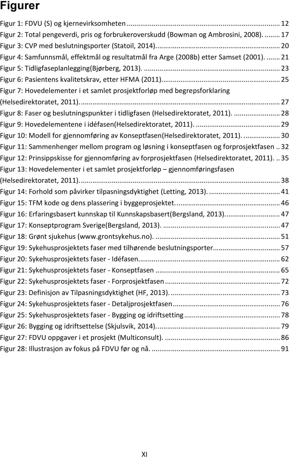 ... 23 Figur 6: Pasientens kvalitetskrav, etter HFMA (2011)... 25 Figur 7: Hovedelementer i et samlet prosjektforløp med begrepsforklaring (Helsedirektoratet, 2011).