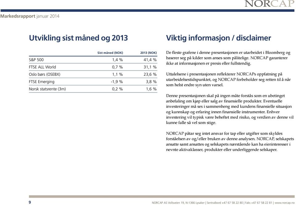 NORCAP garanterer ikke at informasjonen er presis eller fullstendig.