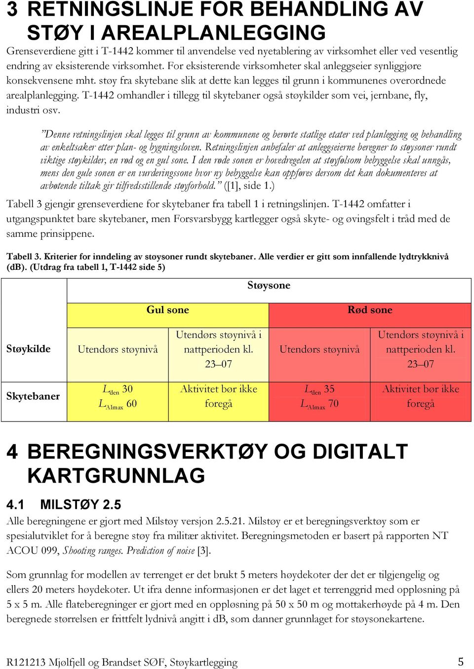 T-1442 omhandler i tillegg til skytebaner også støykilder som vei, jernbane, fly, industri osv.