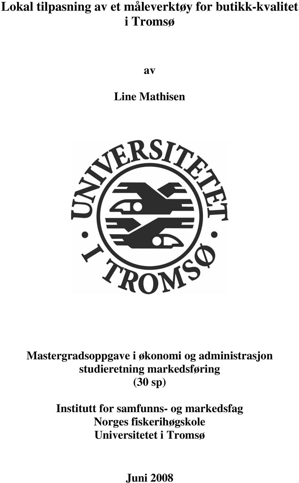 studieretning markedsføring (30 sp) Institutt for samfunns- og