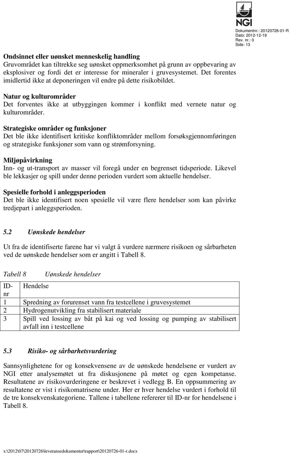 Strategiske områder og funksjoner Det ble ikke identifisert kritiske konfliktområder mellom forsøksgjennomføringen og strategiske funksjoner som vann og strømforsyning.