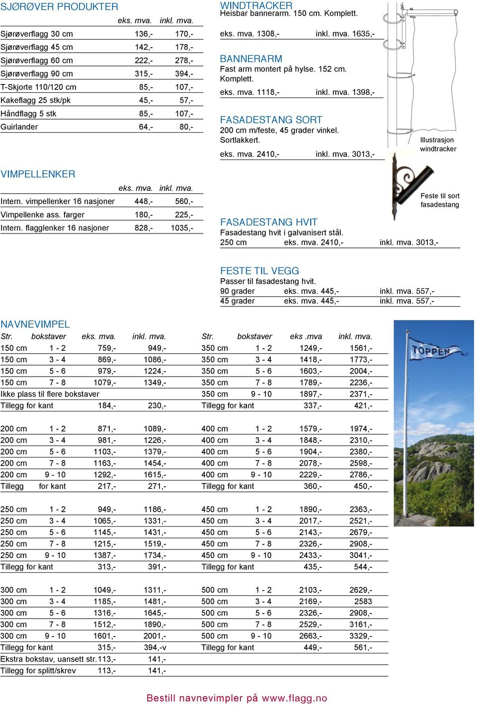 WINDTRACKER Heisbar bannerarm. 150 cm. Komplett. Sjørøverflagg 30 cm 136,- 170,- eks. mva.