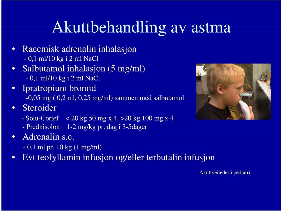 Steroider - Solu-Cortef < 20 kg 50 mg x 4, >20 kg 100 mg x 4 - Prednisolon 1-2 mg/kg pr.