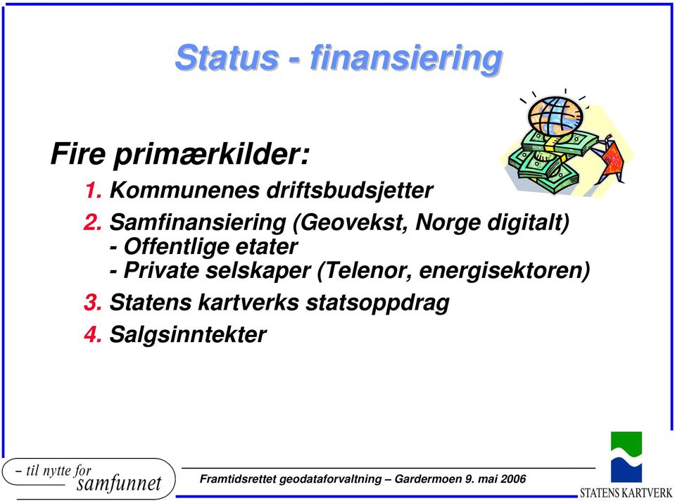 Samfinansiering (Geovekst, Norge digitalt) - Offentlige