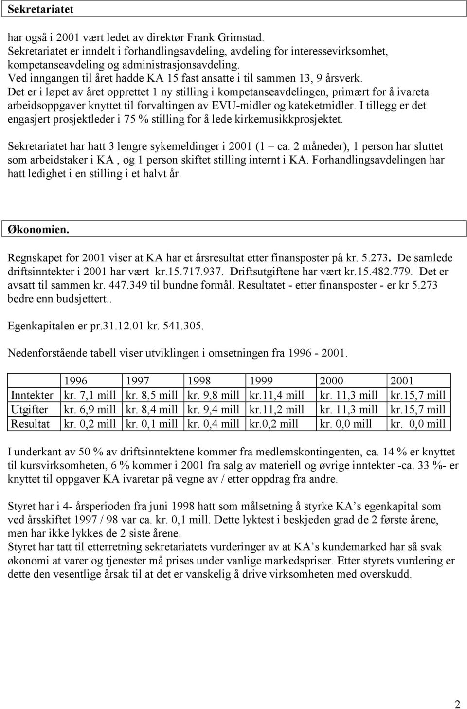 Det er i løpet av året opprettet 1 ny stilling i kompetanseavdelingen, primært for å ivareta arbeidsoppgaver knyttet til forvaltingen av EVU-midler og kateketmidler.