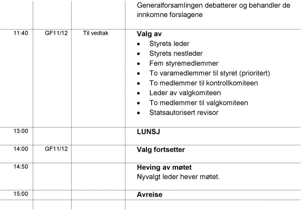 medlemmer til kontrollkomiteen Leder av valgkomiteen To medlemmer til valgkomiteen Statsautorisert