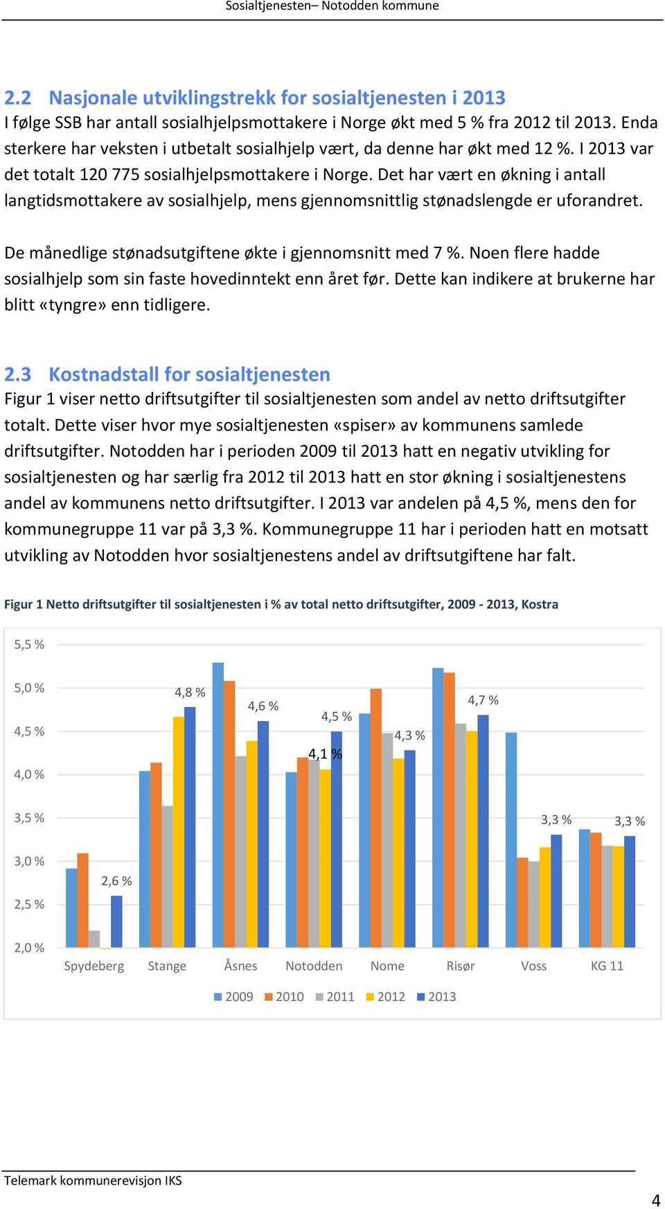 Det har vært en økning i antall langtidsmottakere av sosialhjelp, mens gjennomsnittlig stønadslengde er uforandret. De månedlige stønadsutgiftene økte i gjennomsnitt med 7 %.