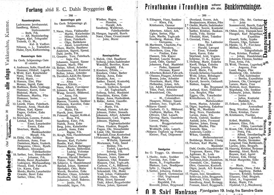 Andresen, Sfie, Handl.ske Hammer, Hildrf, Lagerb. W> 6. Wld, Karl, Kaiarbeider Næss, Trine, Enke Wld, Marie, Hansen, 'Else, Pike Renaas, Sigrid, Enke Mathisen, Matis, Vedhugg.