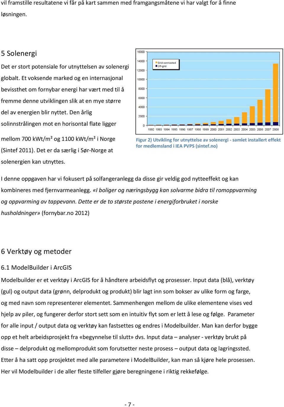 Den årlig solinnstrålingen mot en horisontal flate ligger mellom 700 kwt/m² og 1100 kwt/m² i Norge (Sintef 2011). Det er da særlig i Sør-Norge at solenergien kan utnyttes.