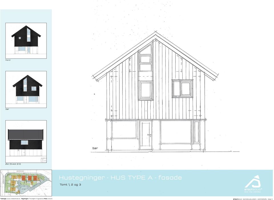 fasade Tomt 1, 2 og 3 STOLTBOLIG