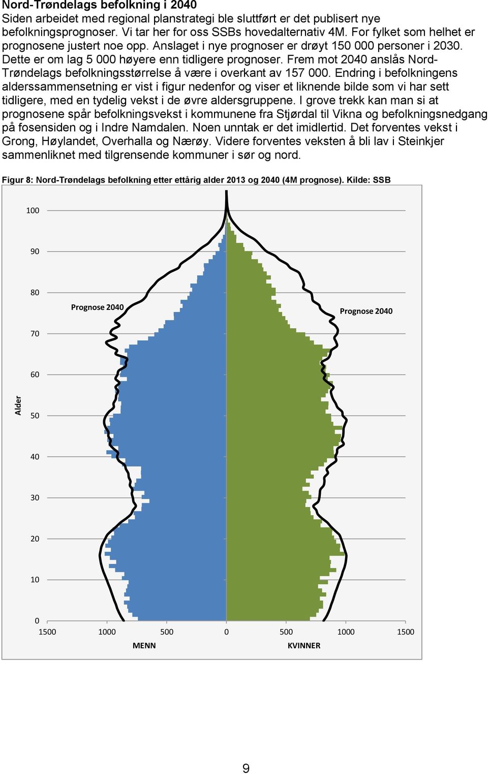 Frem mot 2040 anslås Nord- Trøndelags befolkningsstørrelse å være i overkant av 157 000.