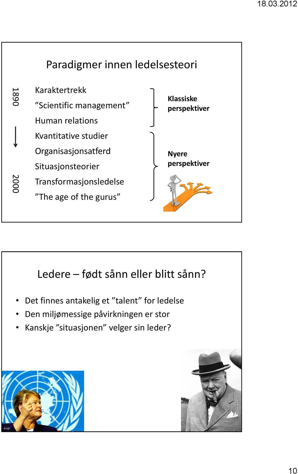 gurus Klassiske perspektiver Nyere perspektiver Ledere født sånn eller blitt sånn?