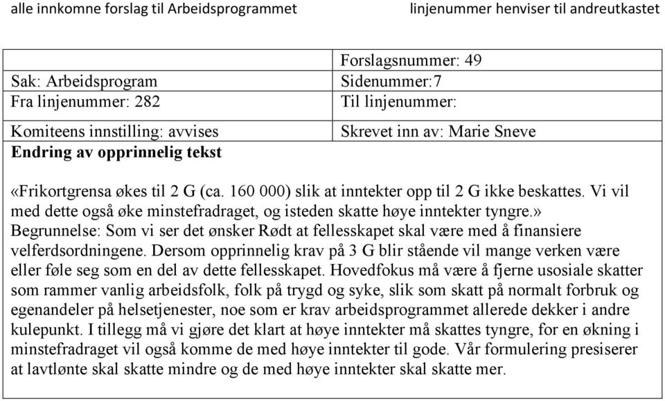 Dersom opprinnelig krav på 3 G blir stående vil mange verken være eller føle seg som en del av dette fellesskapet.