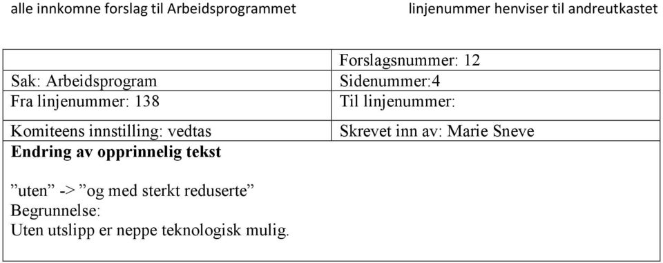 uten -> og med sterkt reduserte