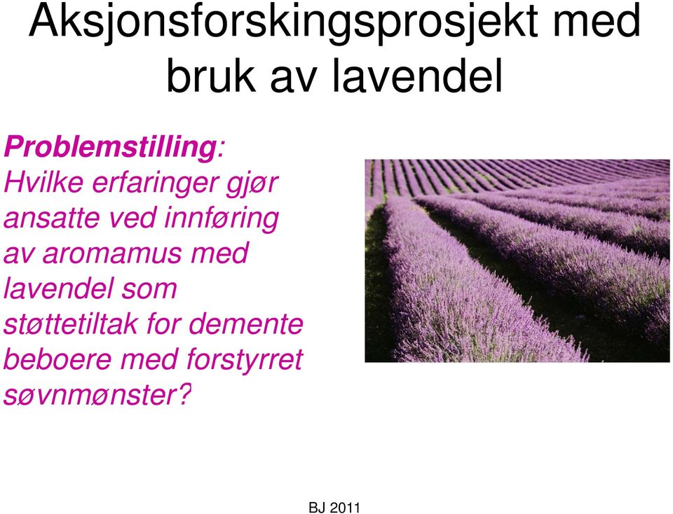 aromamus med lavendel som støttetiltak for demente