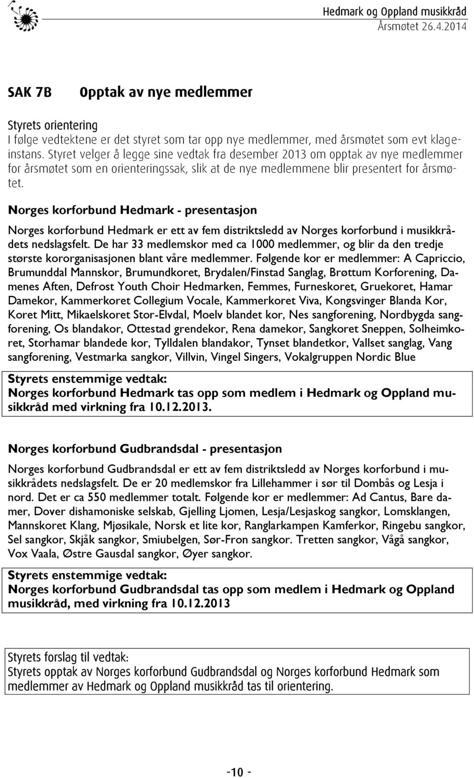 Norges korforbund Hedmark - presentasjon Norges korforbund Hedmark er ett av fem distriktsledd av Norges korforbund i musikkrådets nedslagsfelt.