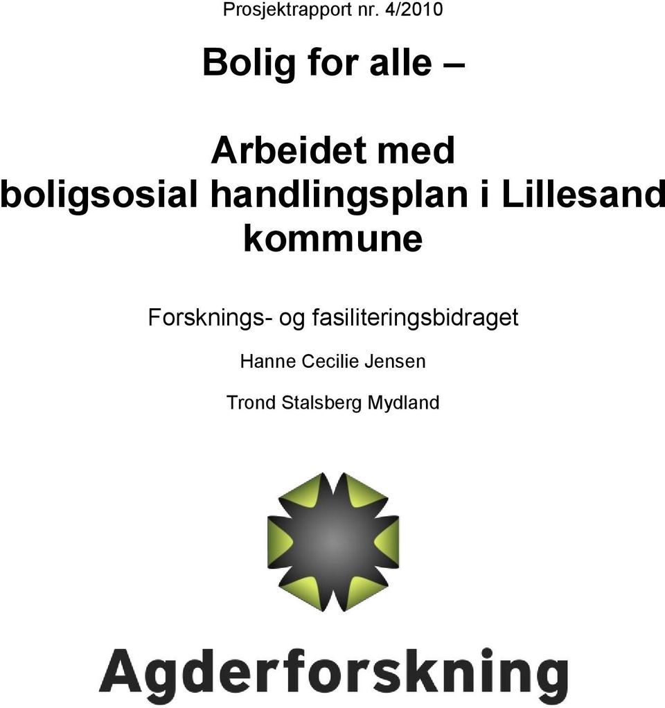 boligsosial handlingsplan i Lillesand kommune