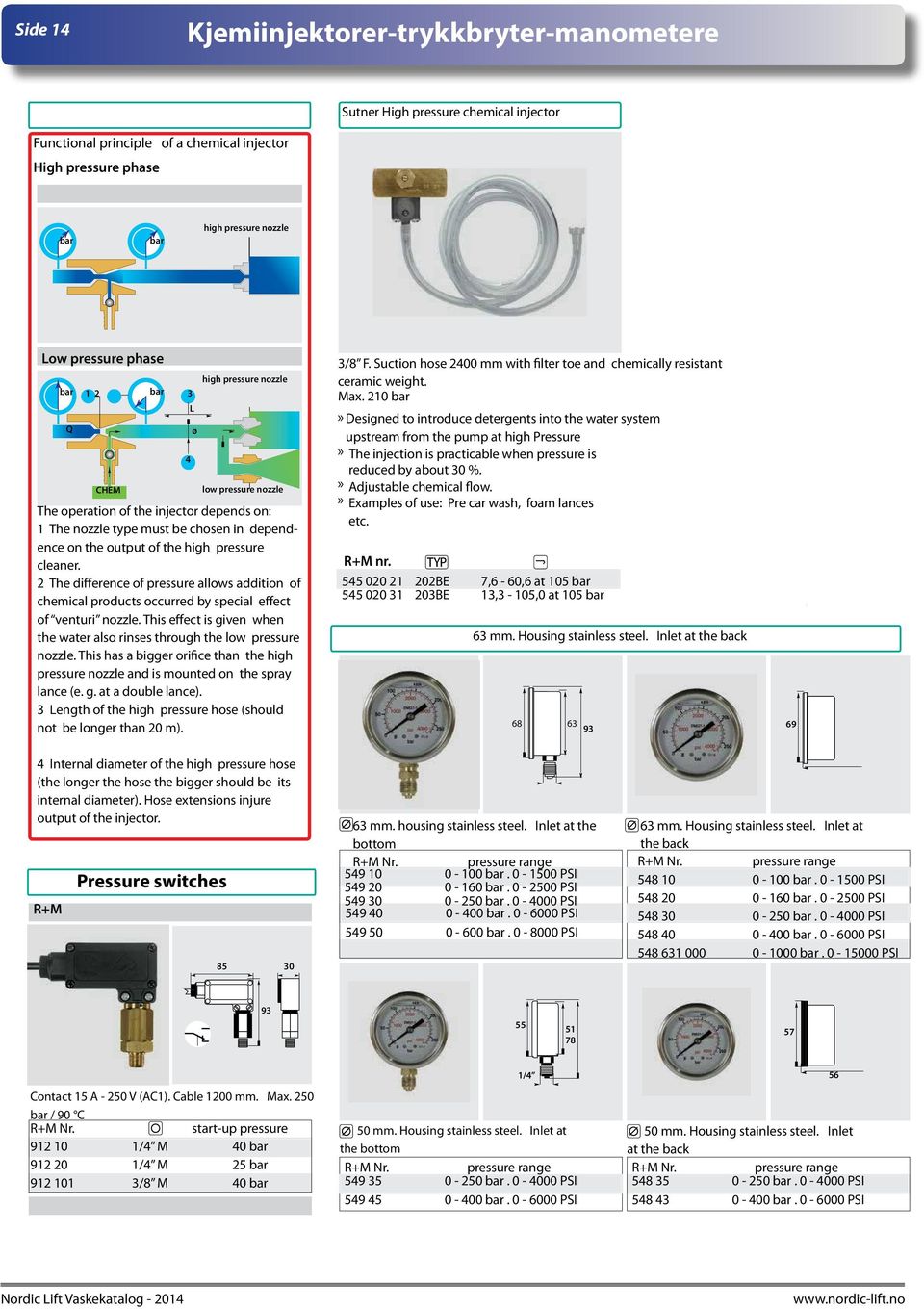 2 The difference of pressure allows addition of chemical products occurred by special effect of venturi nozzle. This effect is given when the water also rinses through the low pressure nozzle.